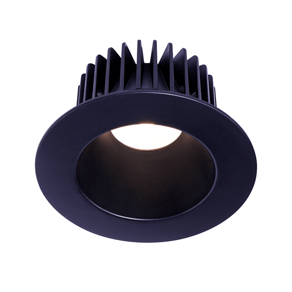 Lotus LED Lights LD4R-5CCT-HO-4R-CPL-BK 4 inch Round Corrosion Resistant Deep Regressed LED Downlight High Output 18W 5CCT 27-30-35-40-50K - 30 Deg. Beam Angle - Polycarbonate Black Trim
