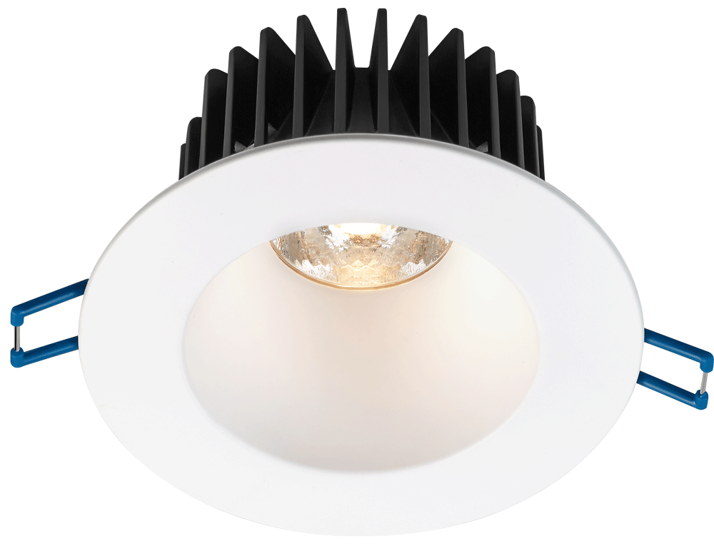 Lotus LED Lights LD4R-3018K-HO-4R-CPL-WH 4 inch Round Corrosion Resistant Deep Regressed LED Downlight High Output 18W Dim To Warm 3000-1800K - 30 Deg. Beam Angle - Polycarbonate White Trim