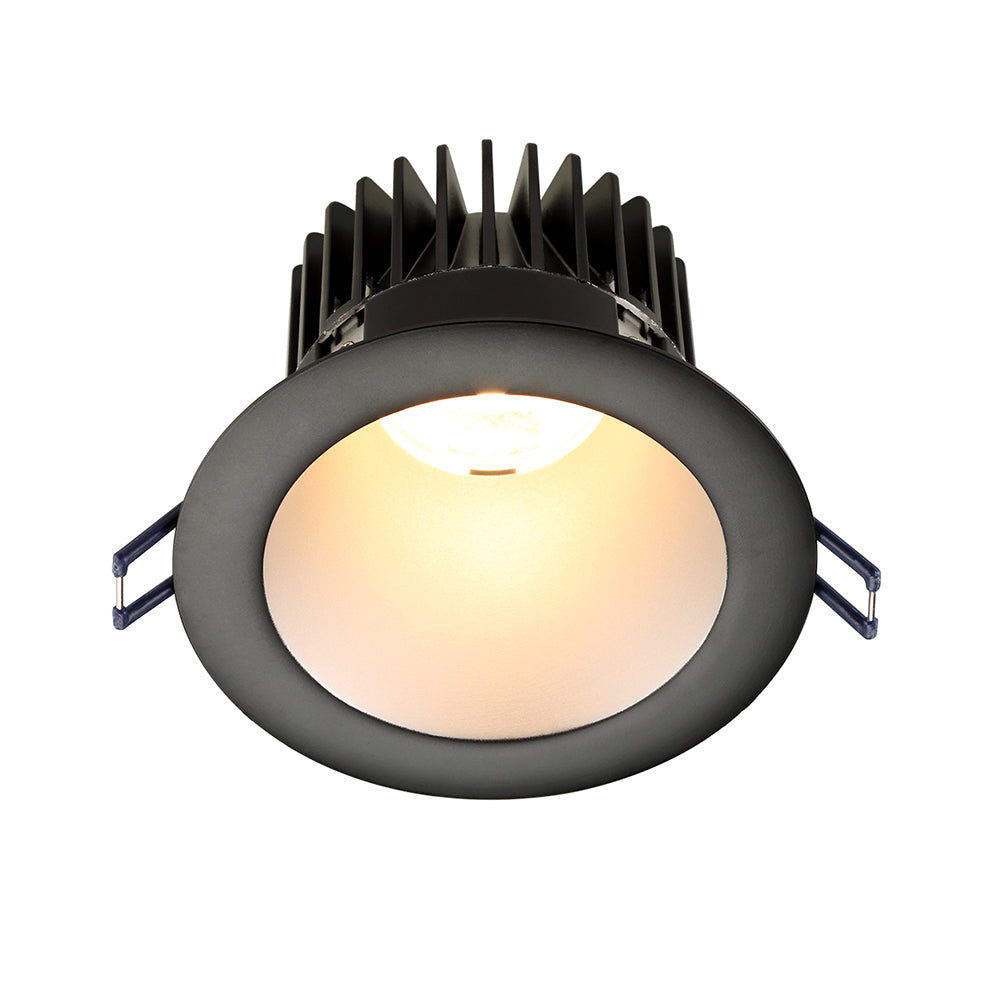 Lotus LED Lights LD4R-30K-HO-4R-SR-BT-15D 4 inch Round Deep Regressed LED Downlight High Output 18W 3000K - 15 Deg. Beam Angle - Silver Reflector Black Trim