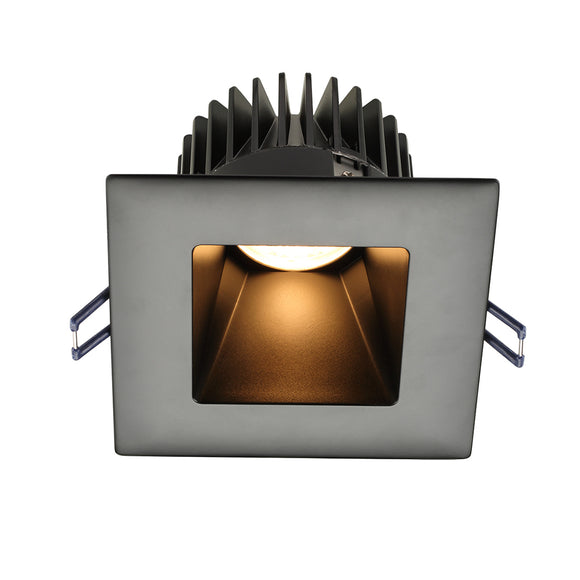 Lotus LED Lights LD4S-5CCT-4S-CPL-BK-15D 4 inch Square Corrosion Resistant Deep Regressed LED Downlight 15W 5CCT 27-30-35-40-50K - 15 Deg. Beam Angle - Polycarbonate Black Trim