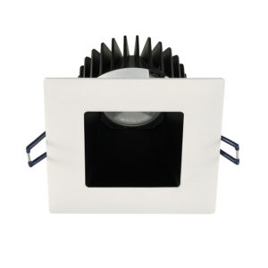 Lotus LED Lights LD4S-50K-4S-BR-WT-60D 4 inch Square Deep Regressed LED Downlight 15W 5000K - 60 Deg. Beam Angle - Black Reflector - White Trim