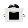 Lotus LED Lights LD4S-30K-HO-4S-BR-WT-60D 4 inch Square Deep Regressed LED Downlight High Output 18W 3000K - 60 Deg. Beam Angle - Black Reflector - White Trim