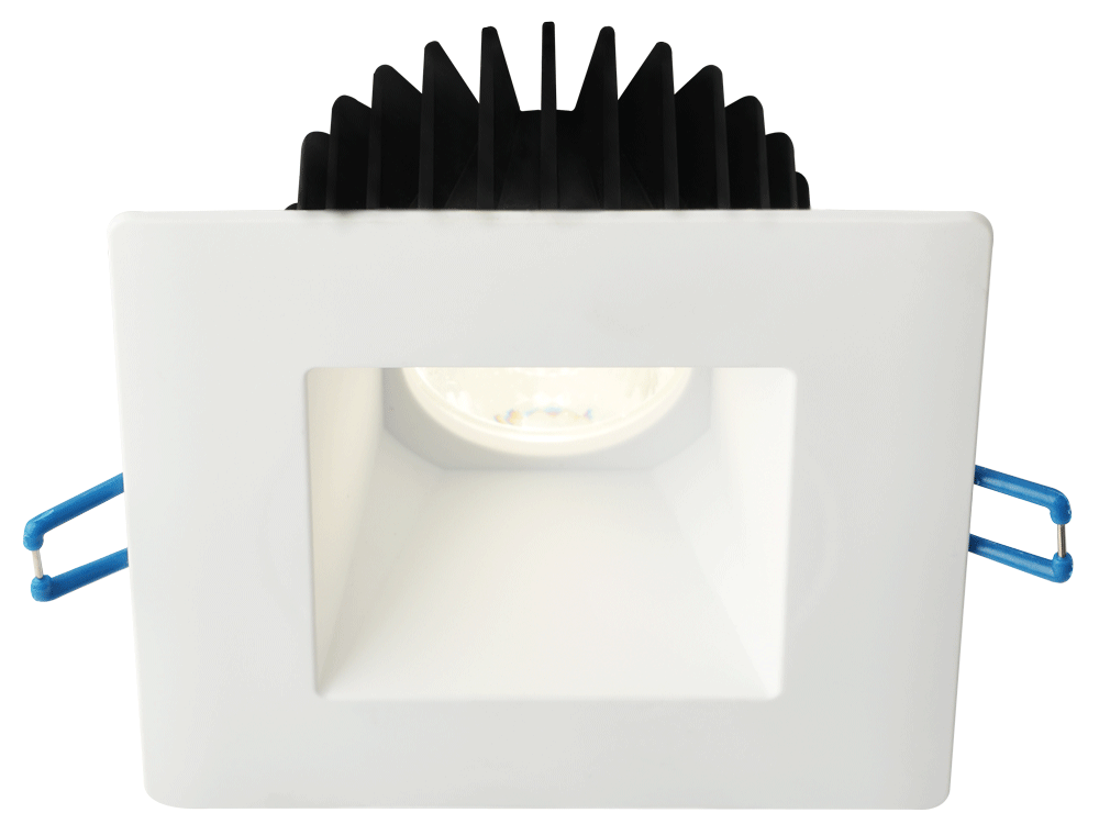 Lotus LED Lights LD4S-3018K-4S-CPL-WH 4 inch Square Corrosion Resistant Deep Regressed LED Downlight 15W Dim To Warm 3000-1800K - 30 Deg. Beam Angle - Polycarbonate White Trim