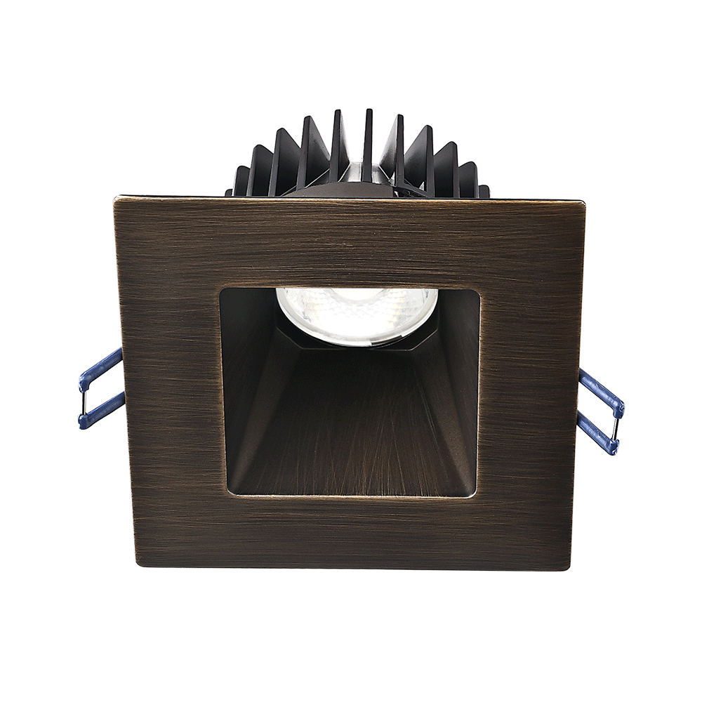 Lotus LED Lights LD4S-32K-HO-4S-ORB-DTW-15D 4 inch Square Deep Regressed LED Downlight High Output 18W Dim To Warm 32K - 15 Deg. Beam Angle - Oil Rubbed Bronze Trim