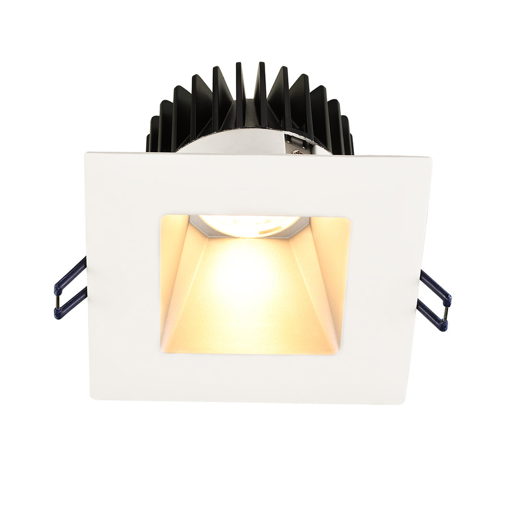 Lotus LED Lights LD4S-35K-HO-4S-SR-WT-60D 4 inch Square Deep Regressed LED Downlight High Output 18W 3500K - 60 Deg. Beam Angle - Silver Reflector - White Trim
