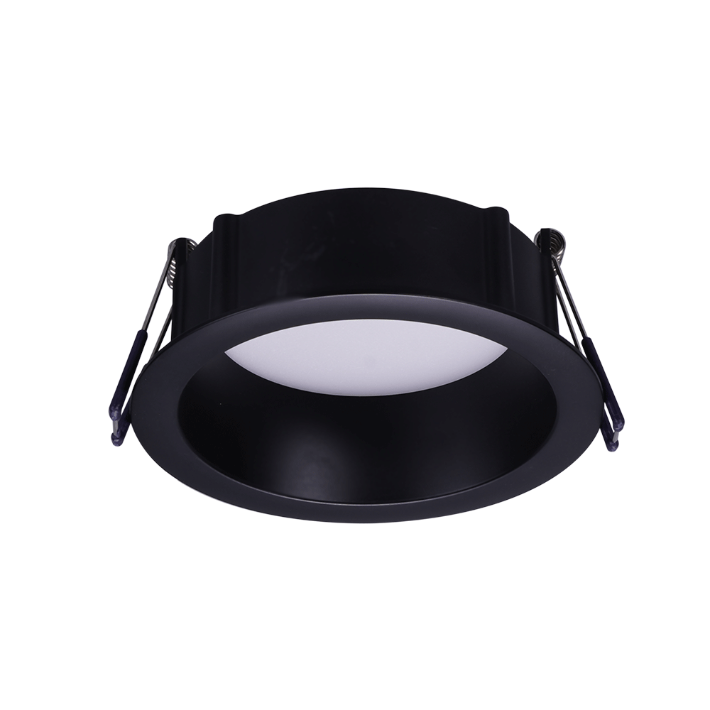 Lotus LED Lights LE4RR-5CCT-BK - 4 inch Round Deep Regressed Eco LED Downlight - 11 Watt - 5CCT Selectable - Black Trim - 90 Deg.Beam Spread