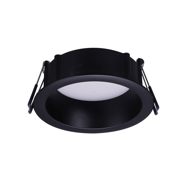 Lotus LED Lights LE4RR-5CCT-BK - 4 inch Round Deep Regressed Eco LED Downlight - 11 Watt - 5CCT Selectable - Black Trim - 90 Deg.Beam Spread