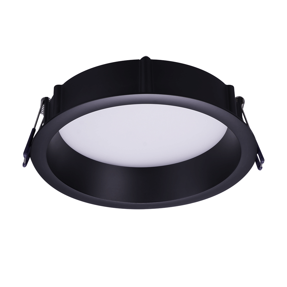 Lotus LED Lights LE6RR-5CCT-BK - 6 inch Round Deep Regressed Eco LED Downlight - 14.5 Watt - 5CCT Selectable - Black Trim - 90 Deg.Beam Spread