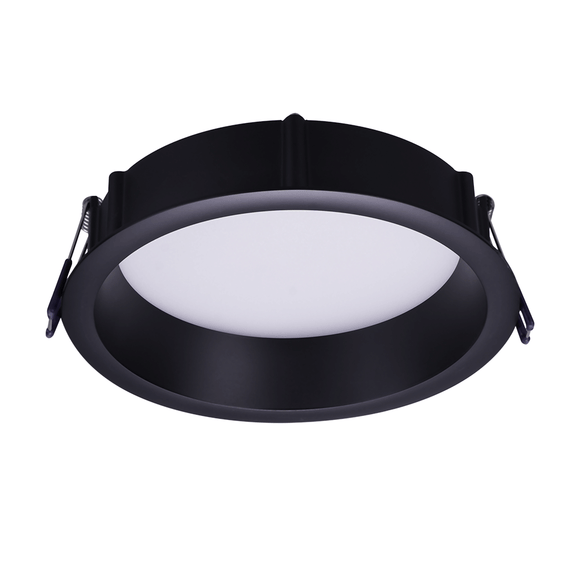 Lotus LED Lights LE6RR-5CCT-BK - 6 inch Round Deep Regressed Eco LED Downlight - 14.5 Watt - 5CCT Selectable - Black Trim - 90 Deg.Beam Spread