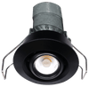 Lotus LED Lights LED-1-S6W-30K-BK-24V-G-24D 2" Round Gimbal Mini Recessed LED Black 24V AC/DC 6W 3000K 480 lm 24° Light Beam