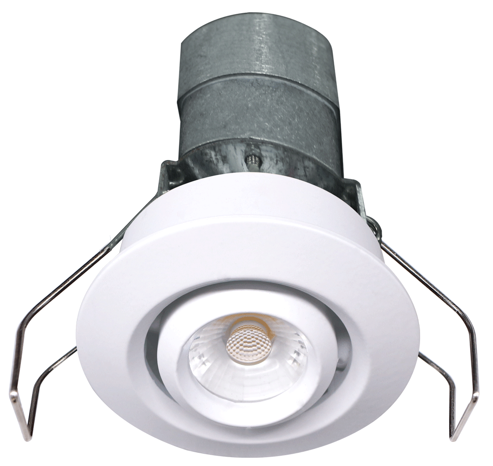 Lotus LED Lights LED-1-S6W-30K-WH-24V-G-24D 2" Round Gimbal Mini Recessed LED White 24V AC/DC 6W 3000K 480 lm 24° Light Beam
