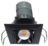 Lotus LED Lights LED-1-S6W-30K-BK-24V-G-SQ 2" Square Gimbal Mini Recessed LED Black 24V AC/DC 6W 3000K 480 lm 38° Type IC Damp CRI 90+