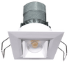 Lotus LED Lights LED-1-S6W-30K-WH-24V-G-SQ 2" Square Gimbal Mini Recessed LED White 24V AC/DC 6W 3000K 480 lm 38° Type IC Damp CRI 90+