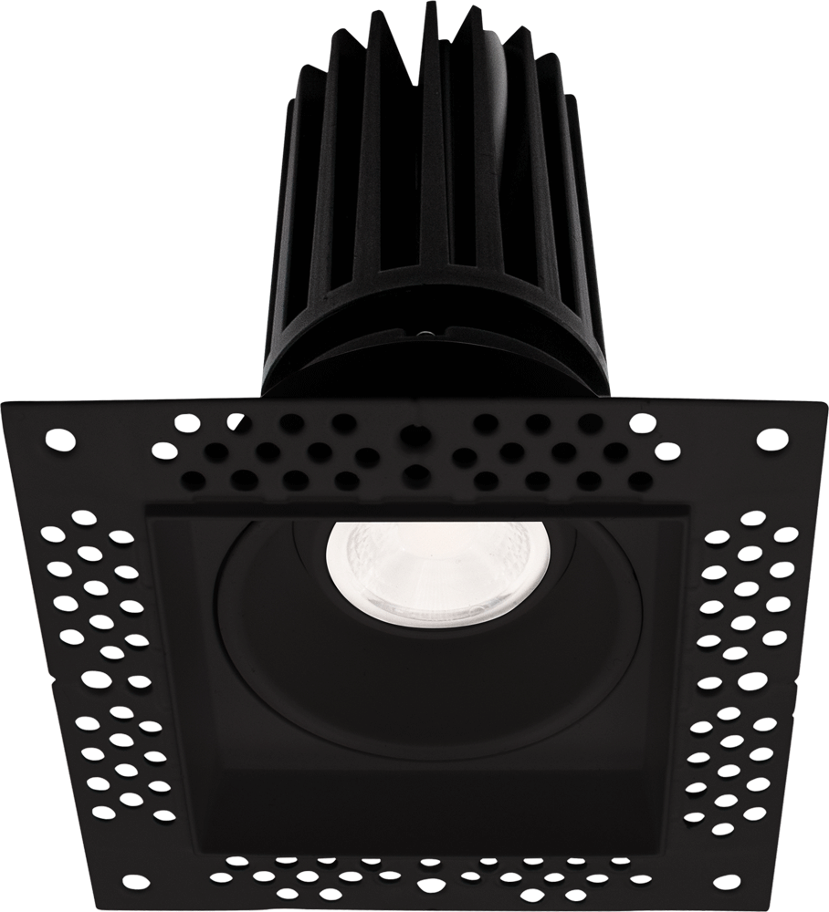 Lotus LED Lights LED-2-S11W-5CCT-BK-EY-T-SQ-24D - 2 inch Square Gimbal Recessed LED - 11 Watt - Dim to Warm Invisible Trim