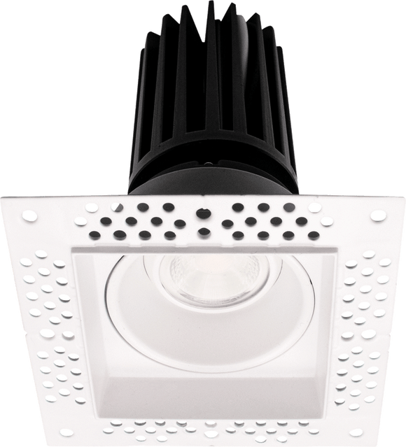 Lotus LED Lights LED-2-S11W-5CCT-WH-EY-T-SQ-60D - 2 inch Trimless Square Gimbal Recessed LED - 11 Watt - Dim to Warm Invisible Trim