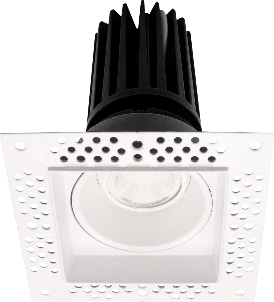 Lotus LED Lights LED-2-S11W-DTW-WH-EY-T-SQ-60D - 2 inch Trimless Square Gimbal Recessed LED - 11 Watt - Dim to Warm Invisible Trim