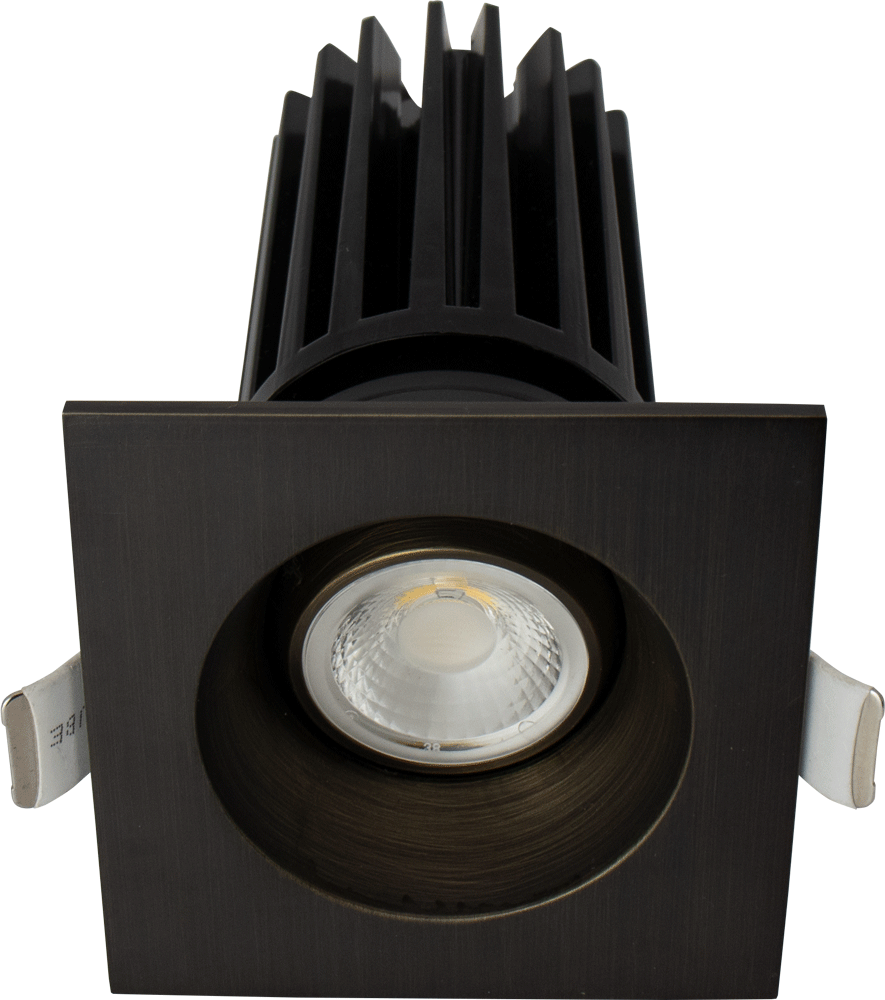 Lotus LED Lights LED-2-S11W-DTW-ORB-EY-SQ-24D - 2 inch Square Gimbal Recessed LED - 11 Watt - Dim to Warm Bronze Trim