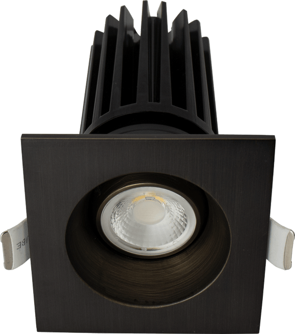 Lotus LED Lights LED-2-S11W-DTW-ORB-EY-SQ - 2 inch Square Gimbal Recessed LED - 11 Watt - Dim to Warm Bronze Trim