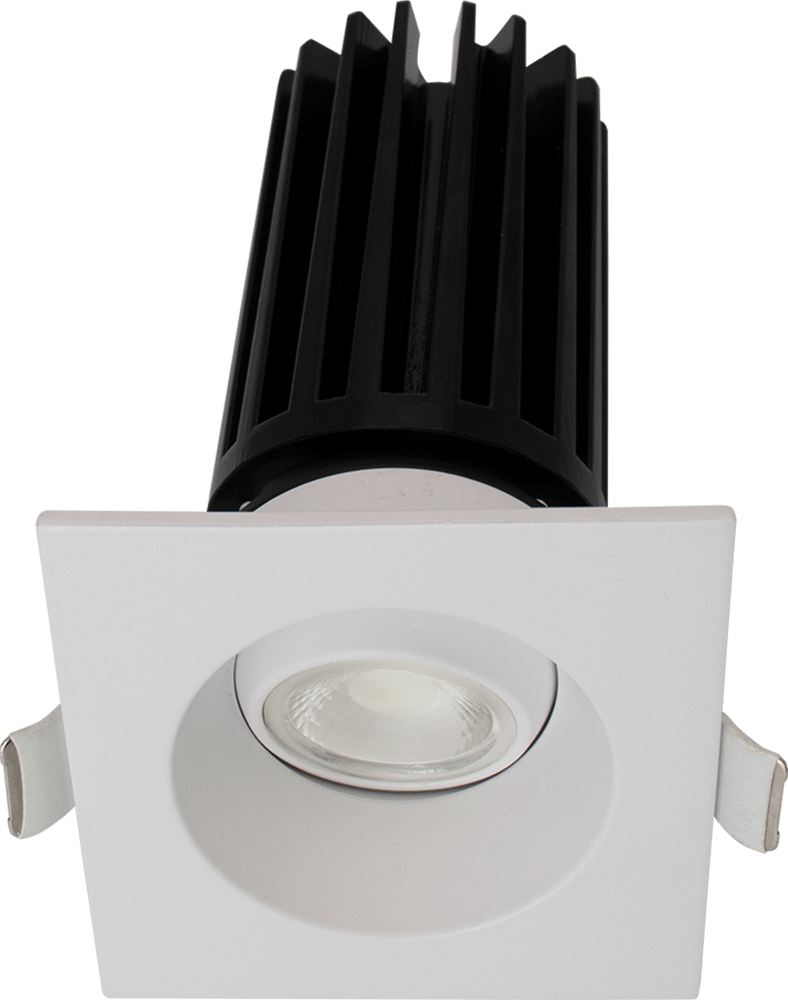 Lotus LED Lights LED-2-S11W-DTW-WH-EY-SQ - 2 inch Square Gimbal Recessed LED - 11 Watt - Dim to Warm White Trim