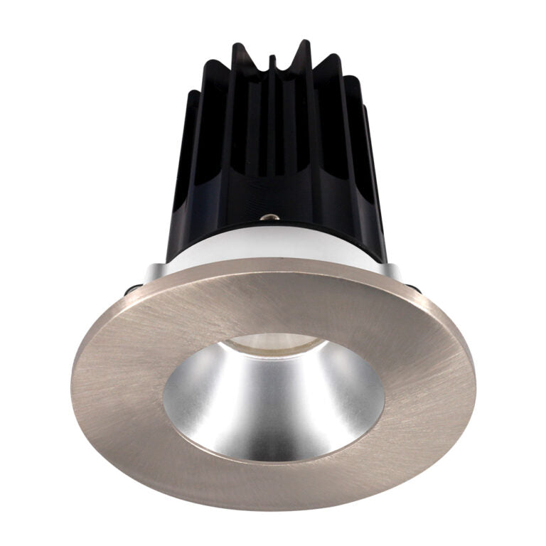 Lotus LED Lights LED-2-S8W2-3018K-2RRAK-2RTBN-60D 2 inch Recessed Downlight 8W LED Dim to Warm 3000-1800K 600 lm - 60° Beam Angle - Alzak Reflector - Round Brushed Nickel Trim - Type IC Damp Air-Tight T24 CRI 90+