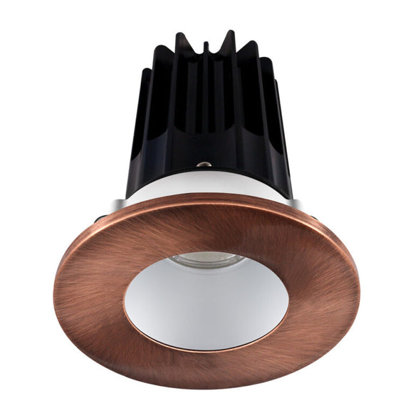 Lotus LED Lights LED-2-S8W2-27K-2RRAK-2RTCP-24D 2 inch Recessed Downlight 8W LED 2700K 580 lm - 24° Beam Angle - Alzak Reflector - Round Copper Trim - Type IC Damp Air-Tight T24 CRI 90+