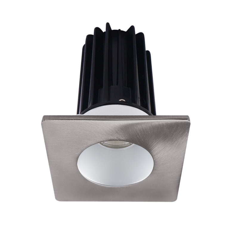 Lotus LED Lights LED-2-S15W-5CCT-2RRAK-2STBN-60D 2 inch Recessed Downlight 15W LED 5CCT 1000 lm - 60° Beam Angle - Alzak Reflector - Square Brushed Nickel Trim - Type IC Damp Air-Tight T24 CRI 90+