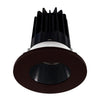 Lotus LED Lights LED-2-S15W-3018K-2RRBK-2RTBZ-60D 2 inch Recessed Downlight 15W LED Dim to Warm 3000-1800K 800 lm - 60° Beam Angle - Black Reflector - Round Bronze Trim - Type IC Damp Air-Tight T24 CRI 90+