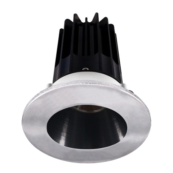 Lotus LED Lights LED-2-S8W2-3018K-2RRBK-2RTCH-60D 2 inch Recessed Downlight 8W LED Dim to Warm 3000-1800K 600 lm - 60° Beam Angle - Black Reflector - Round Chrome Trim - Type IC Damp Air-Tight T24 CRI 90+
