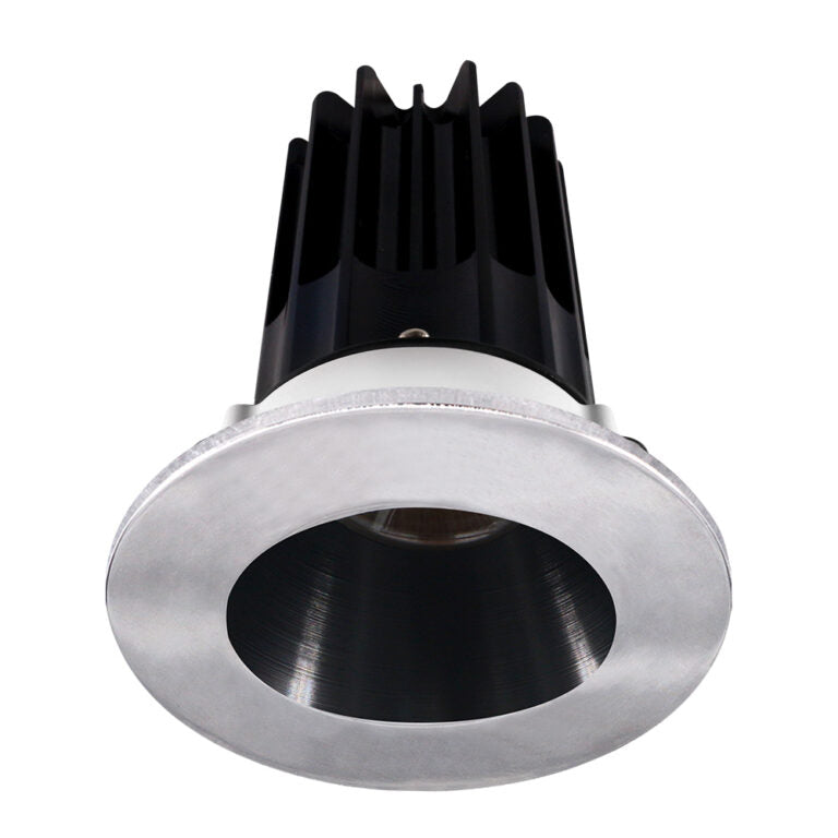 Lotus LED Lights LED-2-S15W-3018K-2RRBK-2RTCH-60D 2 inch Recessed Downlight 15W LED Dim to Warm 3000-1800K 800 lm - 60° Beam Angle - Black Reflector - Round Chrome Trim - Type IC Damp Air-Tight T24 CRI 90+