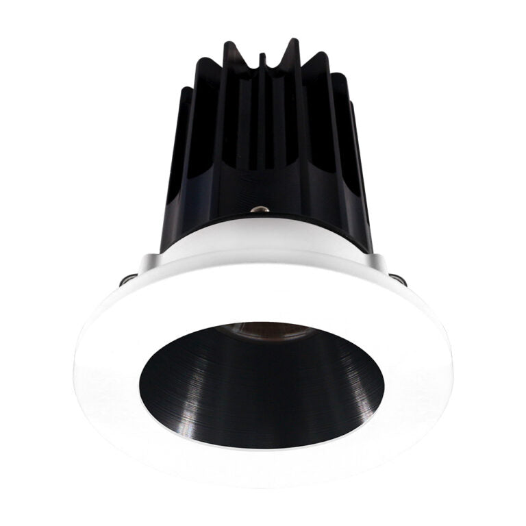 Lotus LED Lights LED-2-S15W-3018K-2RRBK-2RTWH-60D 2 inch Recessed Downlight 15W LED Dim to Warm 3000-1800K 800 lm - 60° Beam Angle - Black Reflector - Round White Trim - Type IC Damp Air-Tight T24 CRI 90+