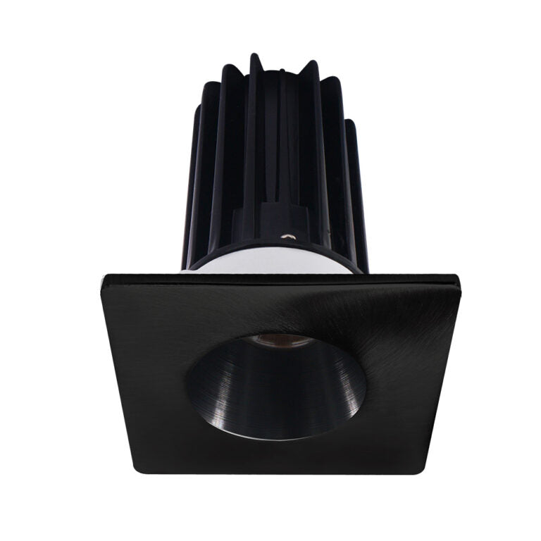 Lotus LED Lights LED-2-S15W-3018K-2RRBK-2STBK-60D 2 inch Recessed Downlight 15W LED Dim to Warm 3000-1800K 800 lm - 60° Beam Angle - Black Reflector - Square Black Trim - Type IC Damp Air-Tight T24 CRI 90+
