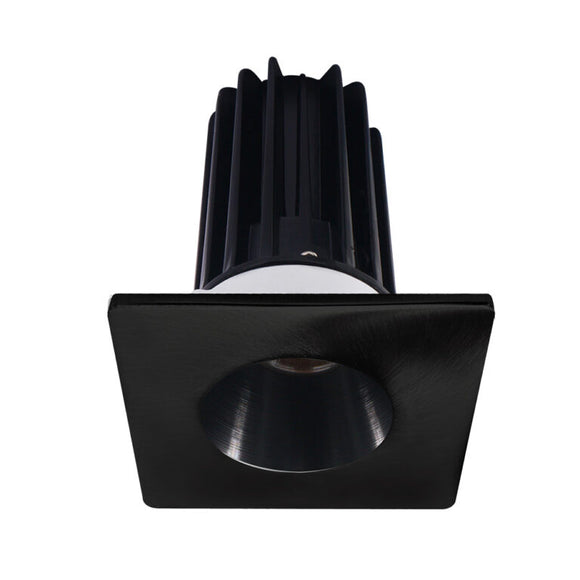 Lotus LED Lights LED-2-S8W2-3018K-2RRBK-2STBK 2 inch Recessed Downlight 8W LED Dim to Warm 3000-1800K 600 lm - 38° Beam Angle - Black Reflector - Square Black Trim - Type IC Damp Air-Tight T24 CRI 90+