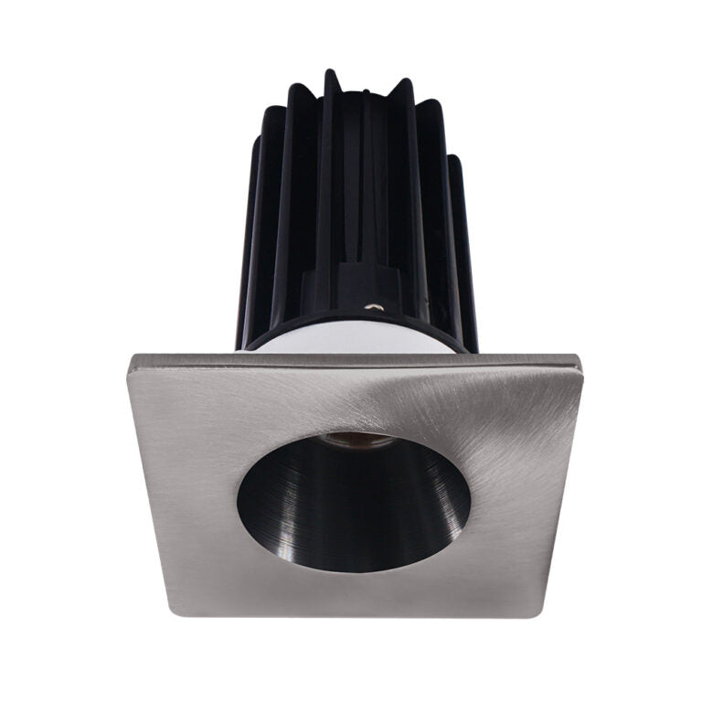 Lotus LED Lights LED-2-S15W-3018K-2RRBK-2STBN-60D 2 inch Recessed Downlight 15W LED Dim to Warm 3000-1800K 800 lm - 60° Beam Angle - Black Reflector - Square Brushed Nickel Trim - Type IC Damp Air-Tight T24 CRI 90+