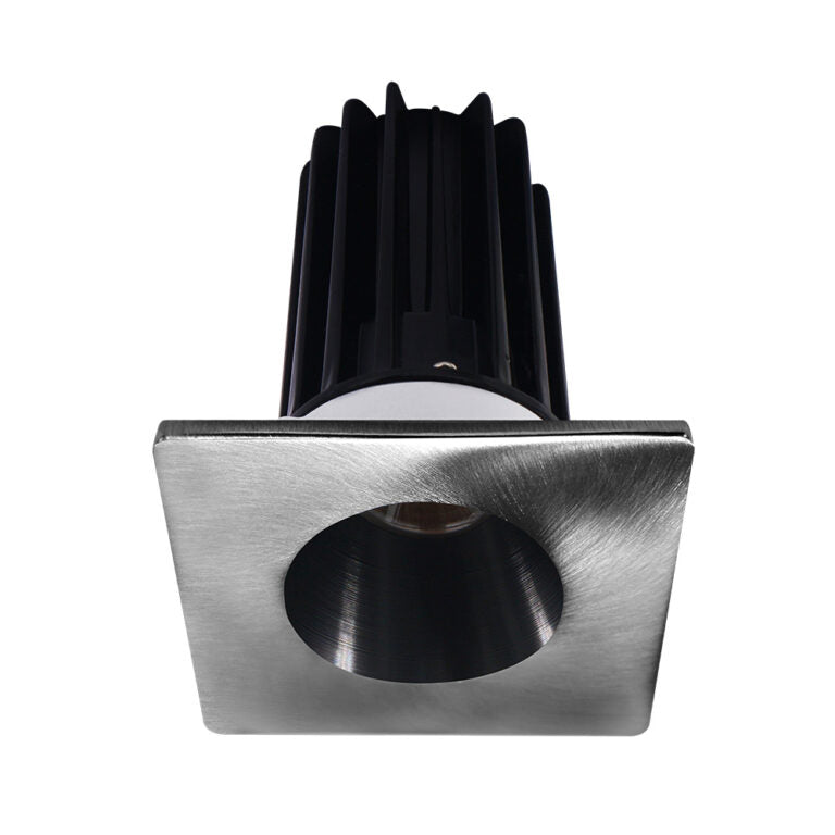 Lotus LED Lights LED-2-S15W-3018K-2RRBK-2STCH-60D 2 inch Recessed Downlight 15W LED Dim to Warm 3000-1800K 800 lm - 60° Beam Angle - Black Reflector - Square Chrome Trim - Type IC Damp Air-Tight T24 CRI 90+