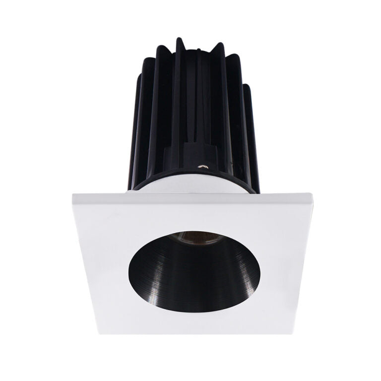 Lotus LED Lights LED-2-S15W-3018K-2RRBK-2STWH-60D 2 inch Recessed Downlight 15W LED Dim to Warm 3000-1800K 800 lm - 60° Beam Angle - Black Reflector - Square White Trim - Type IC Damp Air-Tight T24 CRI 90+
