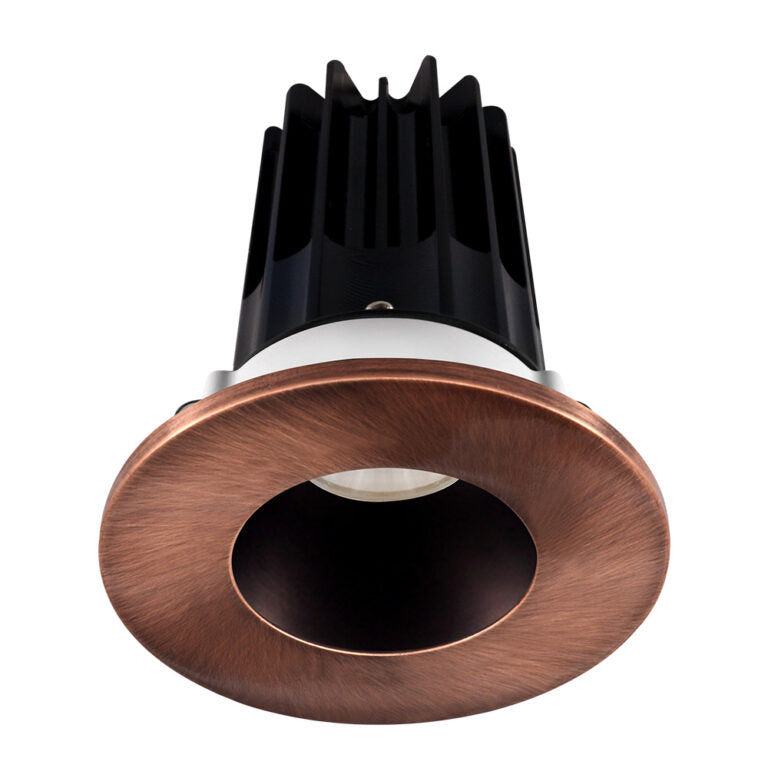 Lotus LED Lights LED-2-S15W-5CCT-2RRBZ-2RTCP-60D 2 inch Recessed Downlight 15W LED 5CCT 1000 lm - 60° Beam Angle - Bronze Reflector - Round Copper Trim - Type IC Damp Air-Tight T24 CRI 90+