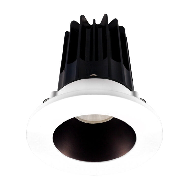 Lotus LED Lights LED-2-S8W2-30K-2RRBZ-2RTWH-60D 2 inch Recessed Downlight 8W LED 3000K 600 lm - 60° Beam Angle - Bronze Reflector - Round White Trim - Type IC Damp Air-Tight T24 CRI 90+