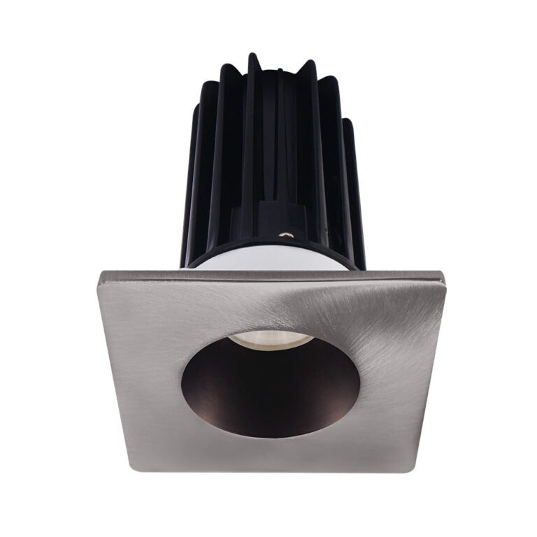 Lotus LED Lights LED-2-S15W-5CCT-2RRBZ-2STBN-60D 2 inch Recessed Downlight 15W LED 5CCT 1000 lm - 60° Beam Angle - Bronze Reflector - Square Brushed Nickel Trim - Type IC Damp Air-Tight T24 CRI 90+