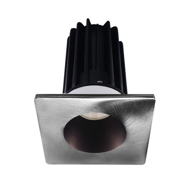 Lotus LED Lights LED-2-S15W-3018K-2RRBZ-2STCH-60D 2 inch Recessed Downlight 15W LED Dim to Warm 3000-1800K 800 lm - 60° Beam Angle - Bronze Reflector - Square Chrome Trim - Type IC Damp Air-Tight T24 CRI 90+