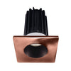 Lotus LED Lights LED-2-S15W-3018K-2RRBZ-2STCP-60D 2 inch Recessed Downlight 15W LED Dim to Warm 3000-1800K 800 lm - 60° Beam Angle - Bronze Reflector - Square Copper Trim - Type IC Damp Air-Tight T24 CRI 90+