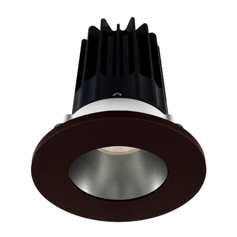 Lotus LED Lights LED-2-S15W-3018K-2RRCH-2RTBZ-60D 2 inch Recessed Downlight 15W LED Dim to Warm 3000-1800K 800 lm - 60° Beam Angle - Chrome Reflector - Round Bronze Trim - Type IC Damp Air-Tight T24 CRI 90+