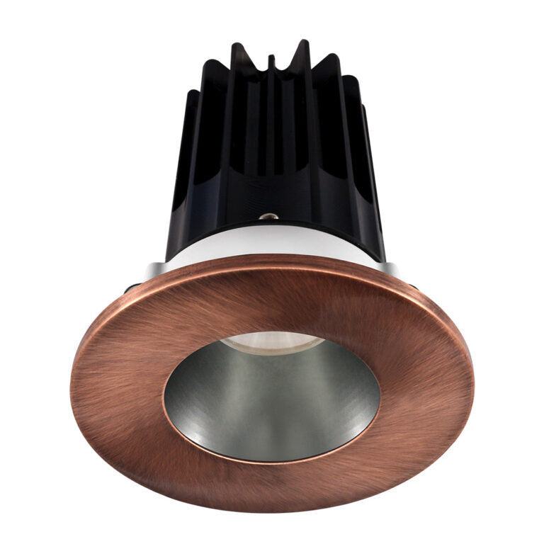 Lotus LED Lights LED-2-S15W-3018K-2RRDM-2RTCP 2 inch Recessed Downlight 15W LED Dim to Warm 3000-1800K 800 lm - 38° Beam Angle - Diamond Reflector - Round Copper Trim - Type IC Damp Air-Tight T24 CRI 90+