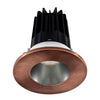 Lotus LED Lights LED-2-S15W-3018K-2RRDM-2RTCP 2 inch Recessed Downlight 15W LED Dim to Warm 3000-1800K 800 lm - 38° Beam Angle - Diamond Reflector - Round Copper Trim - Type IC Damp Air-Tight T24 CRI 90+