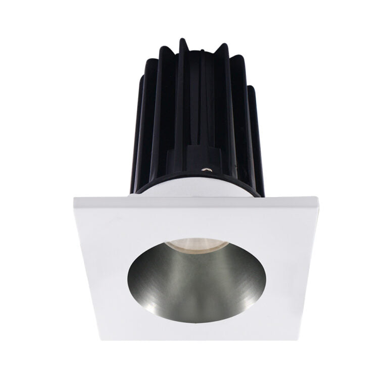 Lotus LED Lights LED-2-S15W-27K-2RRCH-2STWH-60D 2 inch Recessed Downlight 15W LED 2700K 980 lm - 60° Beam Angle - Chrome Reflector - Square White Trim - Type IC Damp Air-Tight T24 CRI 90+