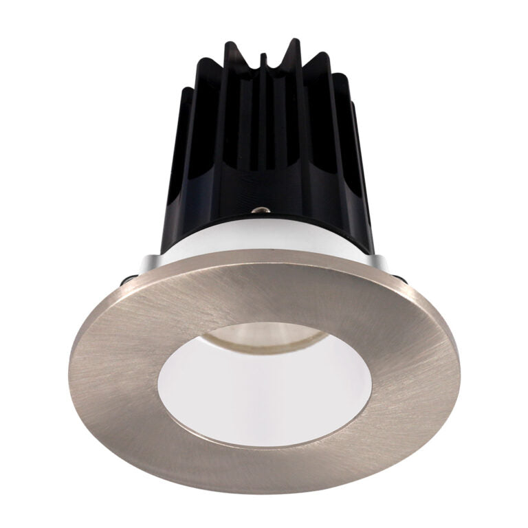 Lotus LED Lights LED-2-S15W-3018K-2RRWH-2RTBN-60D 2 inch Recessed Downlight 15W LED Dim to Warm 3000-1800K 800 lm - 60° Beam Angle - White Reflector - Round Brushed Nickel Trim - Type IC Damp Air-Tight T24 CRI 90+