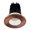 Lotus LED Lights LED-2-S15W-3018K-2RRWH-2RTCP-60D 2 inch Recessed Downlight 15W LED Dim to Warm 3000-1800K 800 lm - 60° Beam Angle - White Reflector - Round Copper Trim - Type IC Damp Air-Tight T24 CRI 90+