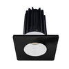 Lotus LED Lights LED-2-S15W-3018K-2RRWH-2STBK-60D 2 inch Recessed Downlight 15W LED Dim to Warm 3000-1800K 800 lm - 60° Beam Angle - White Reflector - Square Black Trim - Type IC Damp Air-Tight T24 CRI 90+