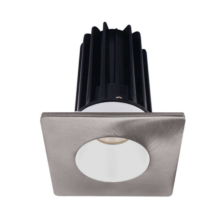 Lotus LED Lights LED-2-S15W-5CCT-2RRWH-2STBN-60D 2 inch Recessed Downlight 15W LED 5CCT 1000 lm - 60° Beam Angle - White Reflector - Square Brushed Nickel Trim - Type IC Damp Air-Tight T24 CRI 90+