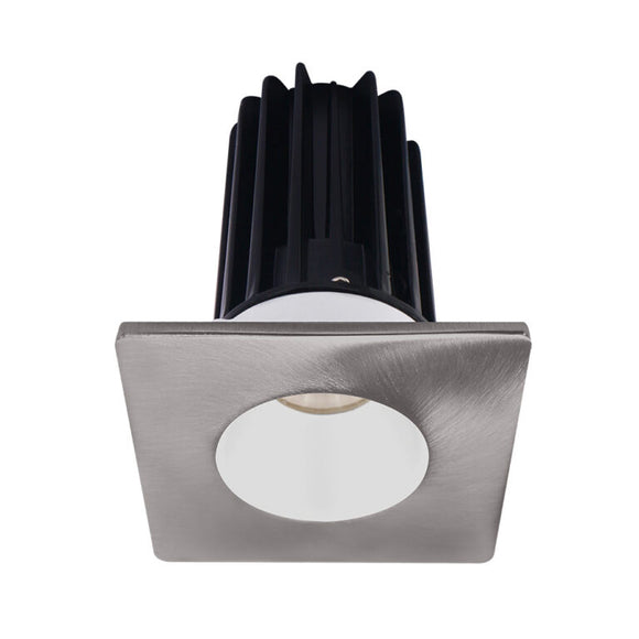 Lotus LED Lights LED-2-S8W2-3018K-2RRWH-2STBN 2 inch Recessed Downlight 8W LED Dim to Warm 3000-1800K 600 lm - 38° Beam Angle - White Reflector - Square Brushed Nickel Trim - Type IC Damp Air-Tight T24 CRI 90+