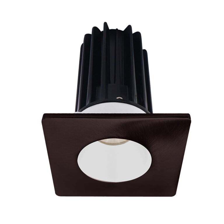 Lotus LED Lights LED-2-S15W-3018K-2RRWH-2STBZ-60D 2 inch Recessed Downlight 15W LED Dim to Warm 3000-1800K 800 lm - 60° Beam Angle - White Reflector - Square Bronze Trim - Type IC Damp Air-Tight T24 CRI 90+